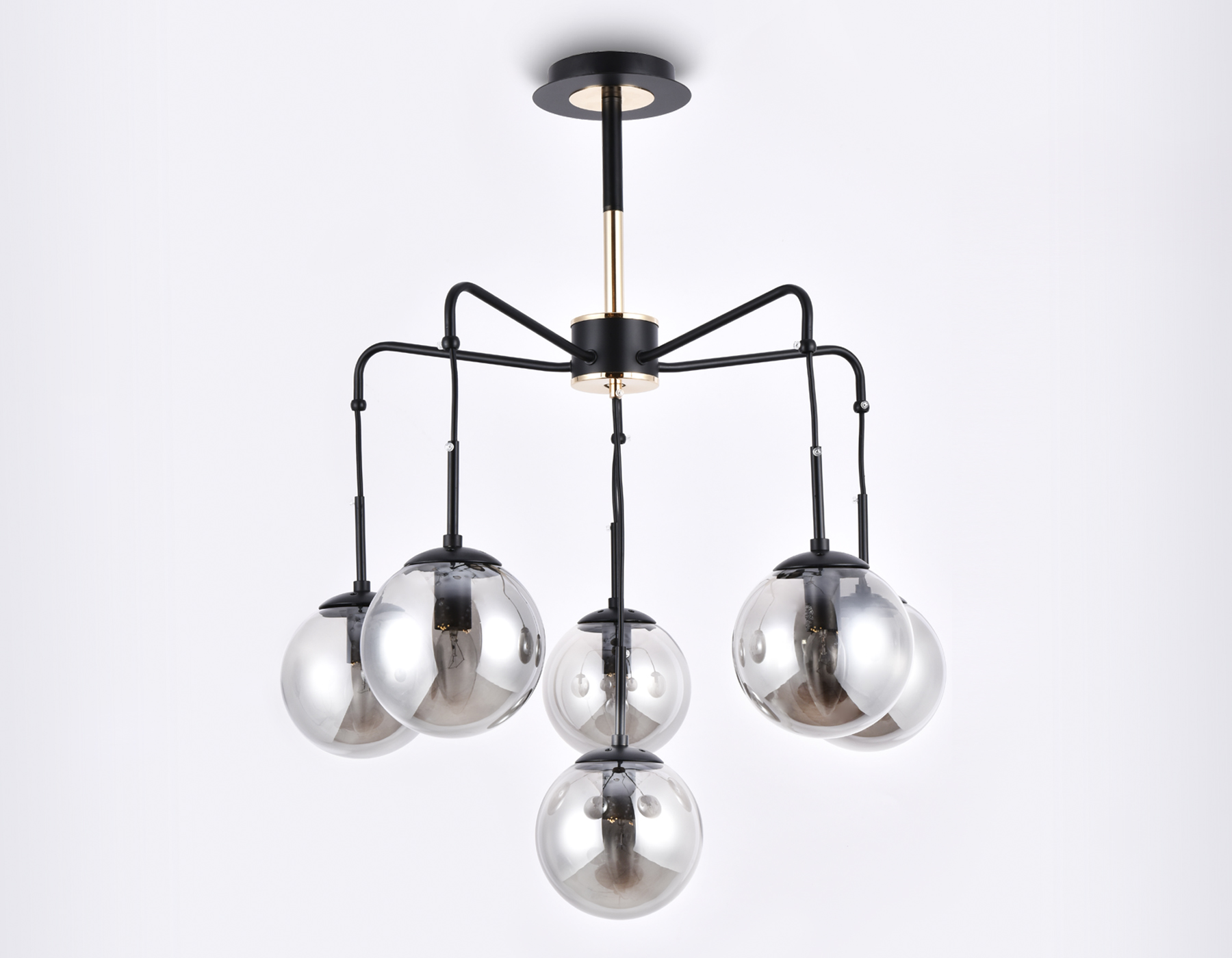 Подвесная люстра Ambrella TR9030/6  черный/дымчатый E14 max 40W D620*760